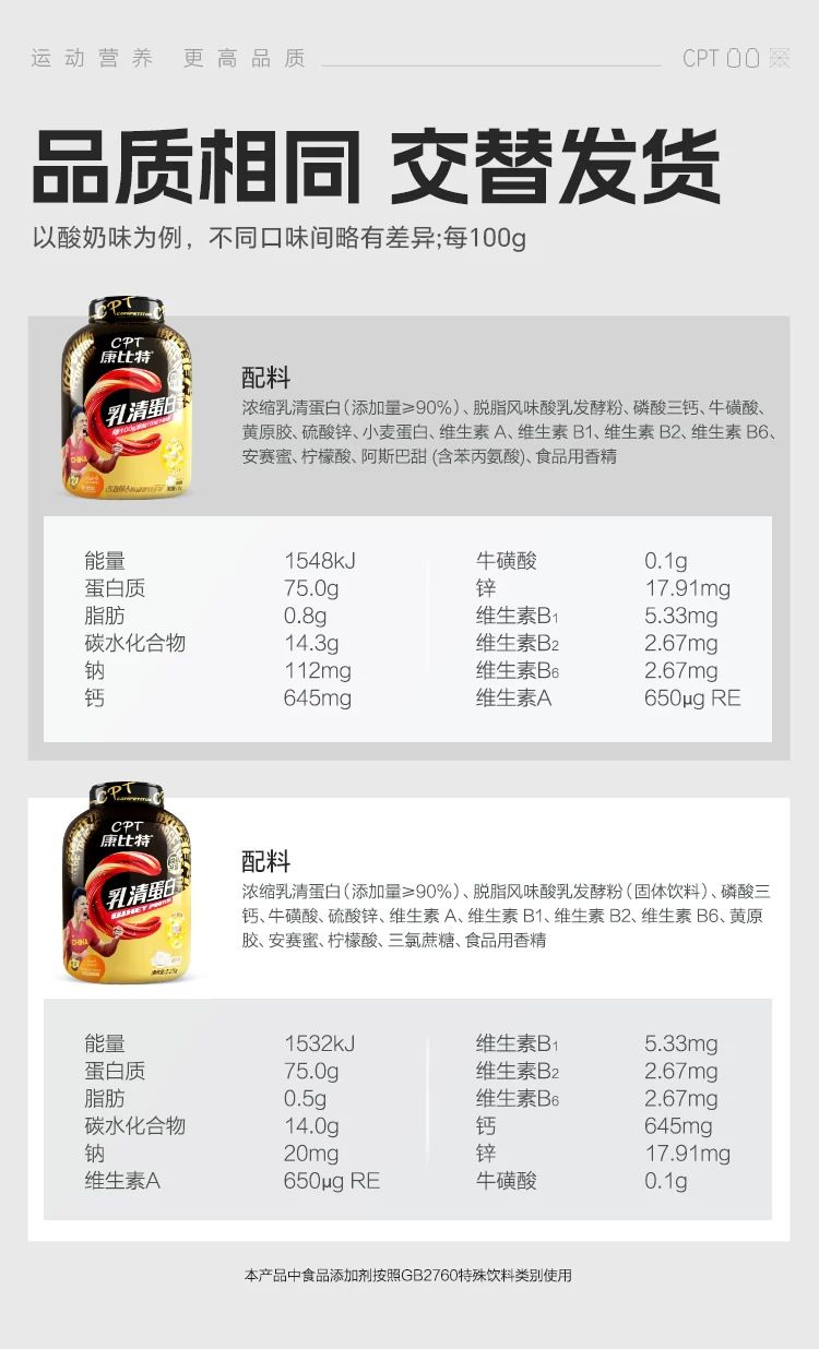 康比/特 乳清蛋白粉曾肌粉健身男女运动益生菌乳清蛋白质运动使用