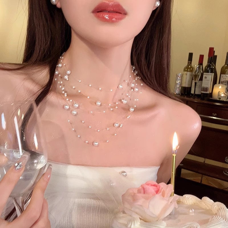 Strass-Quasten-Halskette, edles Design Schlüsselbein-Kette