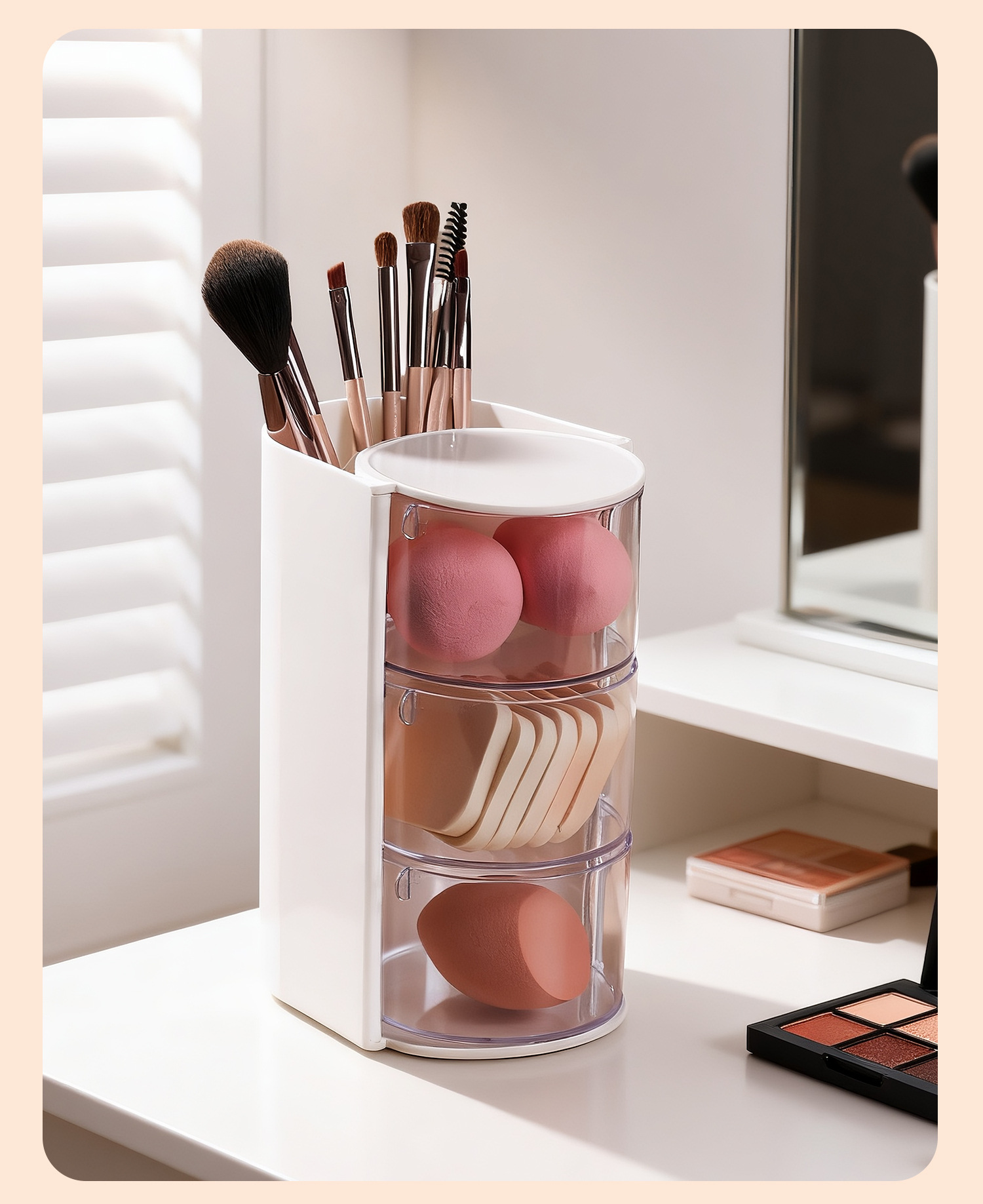 Rotating Make-up Organizer mit Staupschutz