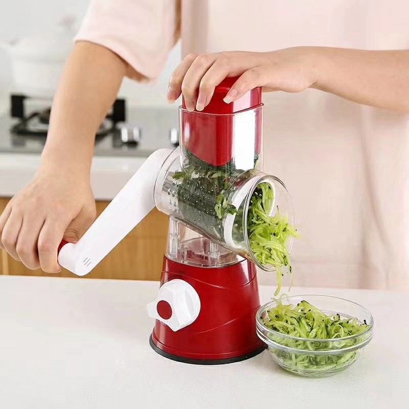Multifunctional rotary vegetable cutter, manual hand crank, detachable