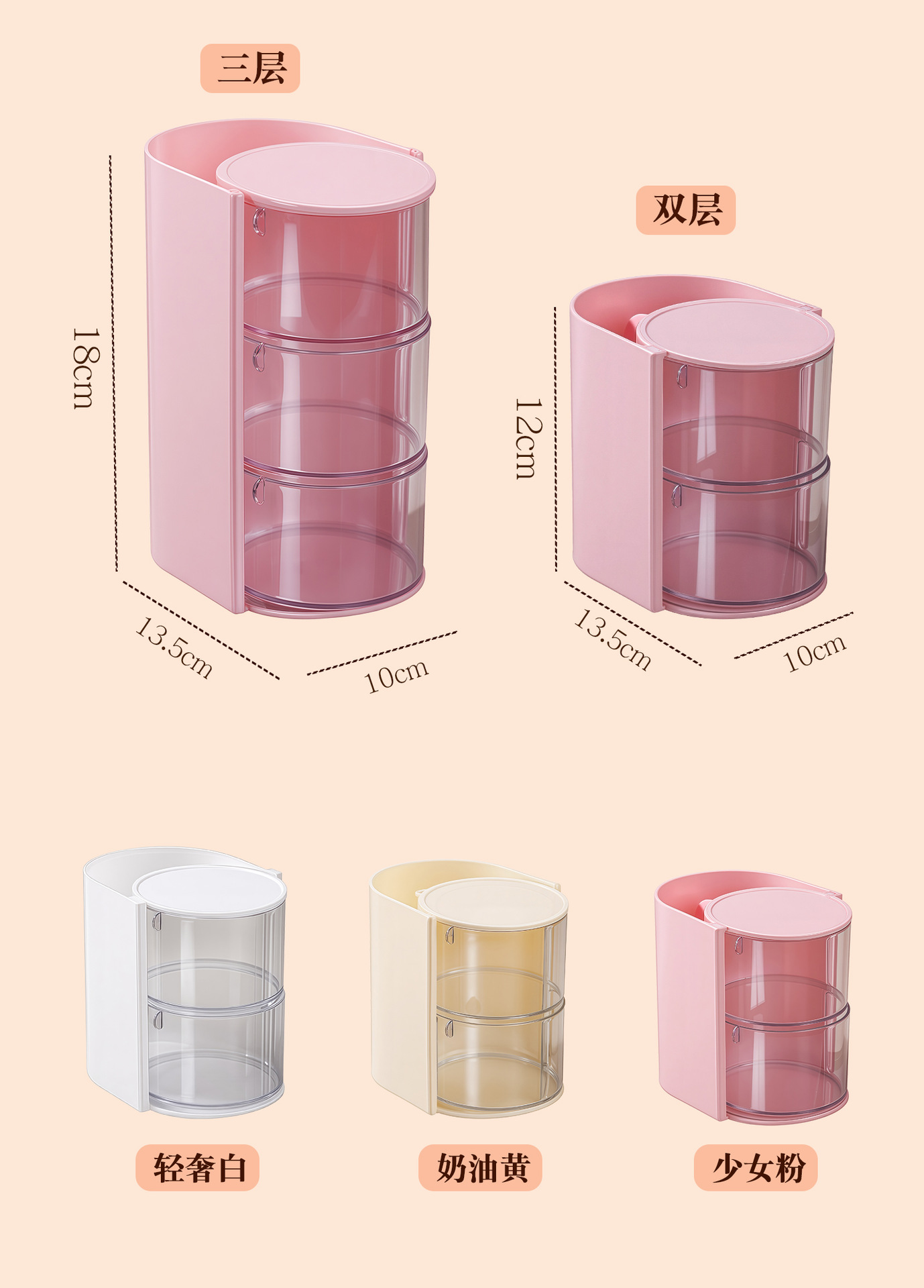 Rotating Make-up Organizer mit Staupschutz