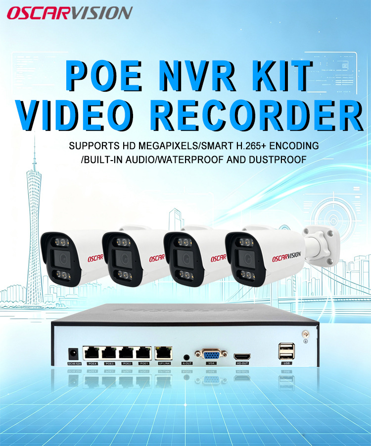 POE security camera set 4K night vision waterproof