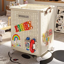 Clothing storage box for kids, transparent foldable, organizer