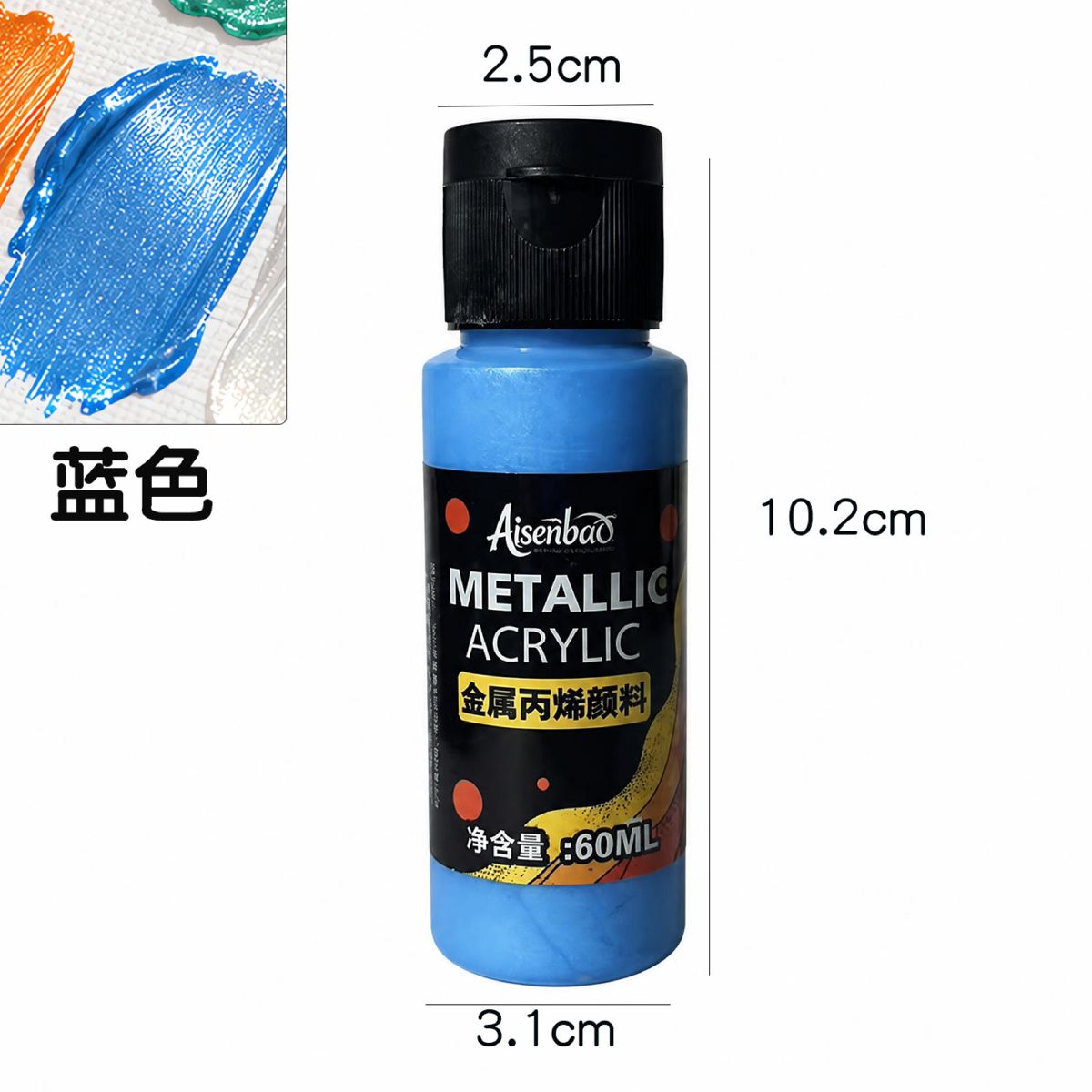 Metall-Acrylfarben-Set, 24 Farben, 60ml Flaschen zum Malen