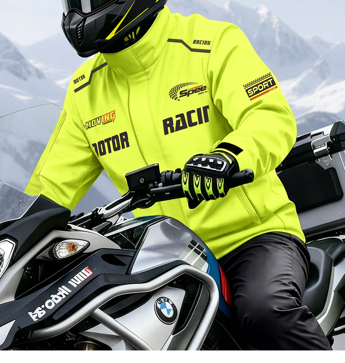 Motorrad-Regenjacke und Regenhose Set, verstärkt, für Erwachsene