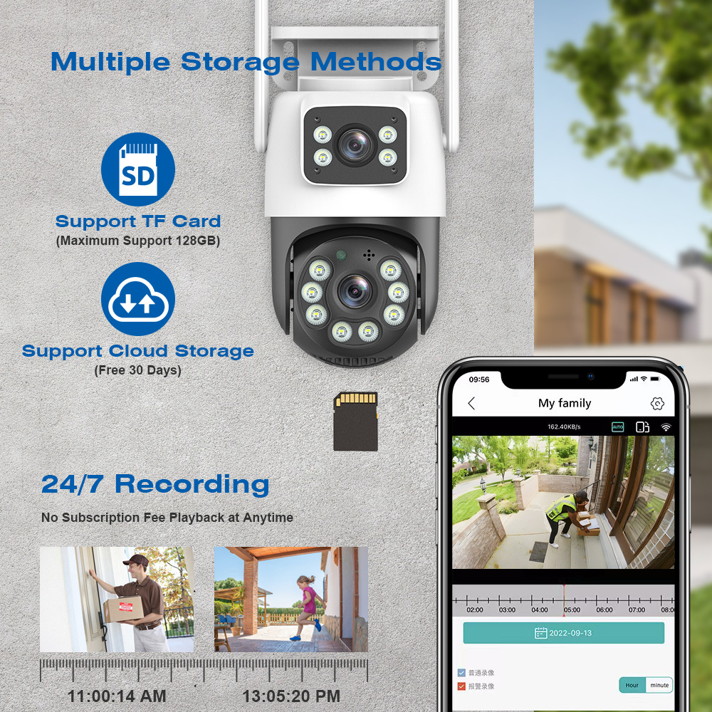 ICSEE Dual Lens Surveillance Camera Wireless