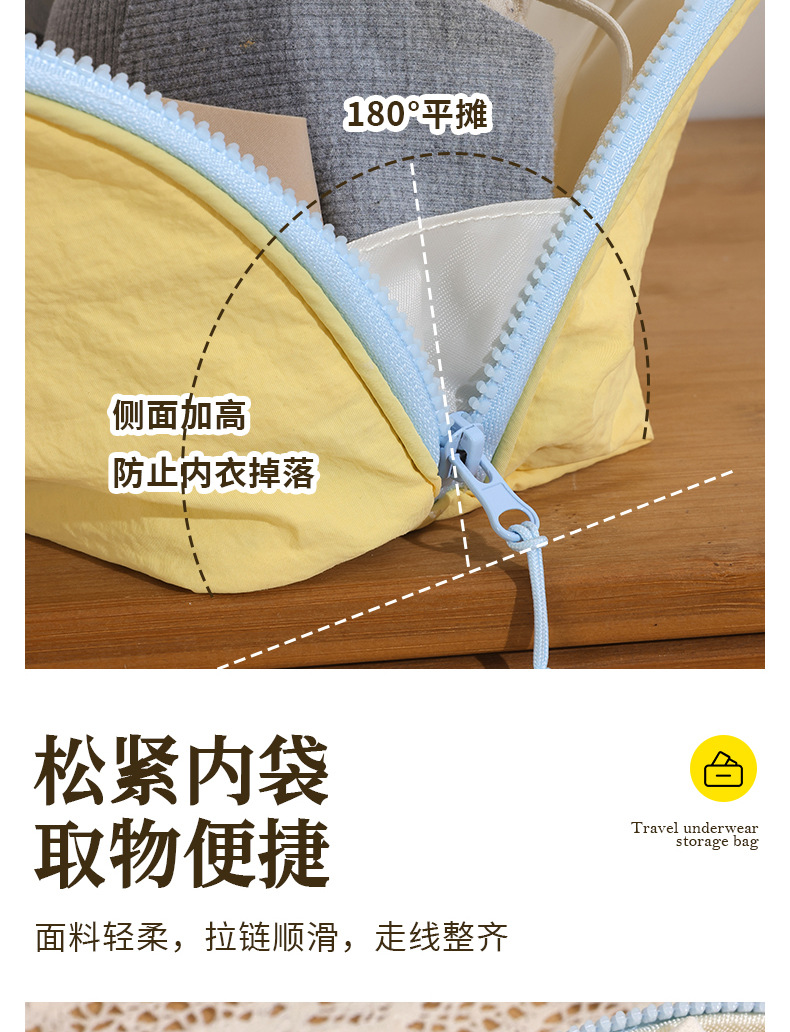 Underwear storage bag compartmented portable