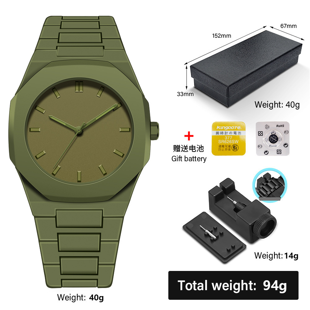 Men's quartz watch with plastic case, 2025 collection