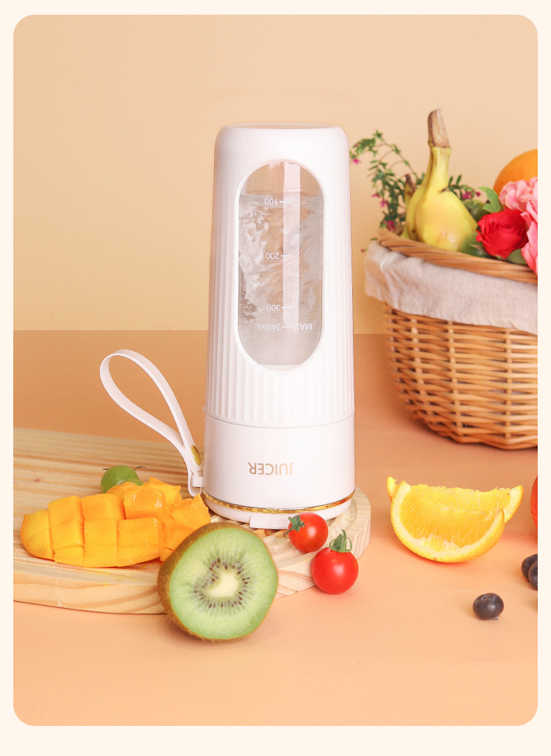 Portable mini electric fruit juicer and smoothie blender