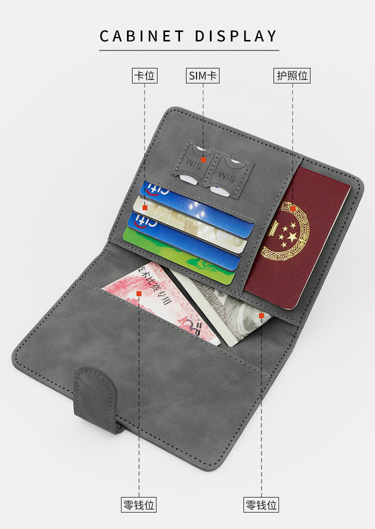 RFID-Reisepassmappe mit Dokumententasche
