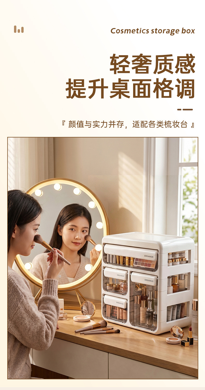 Multifunctional drawer cosmetic storage box