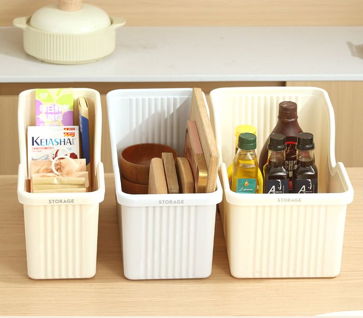 Kunststoff-Küchenlagerbox mit Rädern, japanischer Stil