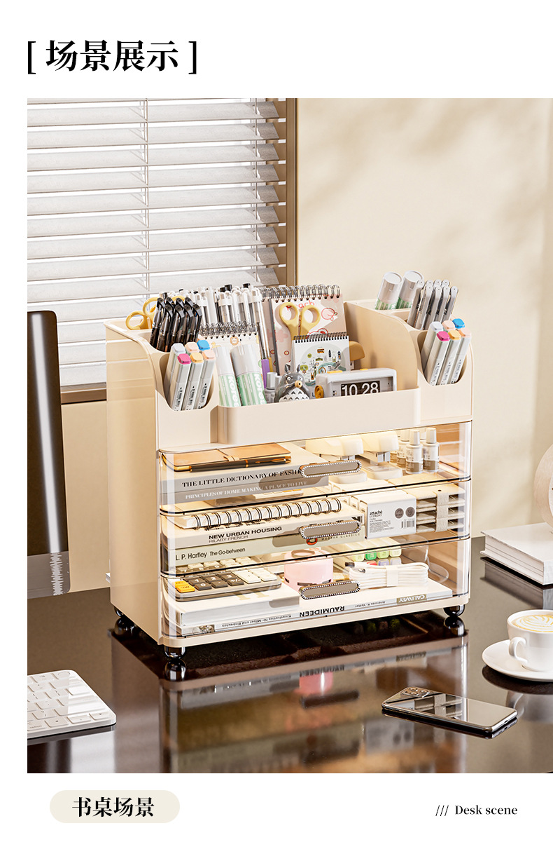 Kosmetik-Aufbewahrungsbox, Schreibtisch-Organizer, große Kapazität