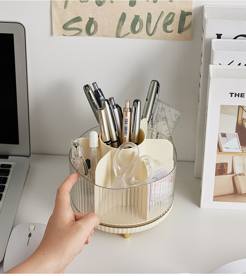 Cosmetic storage box with rotating compartments, dustproof, large capacity