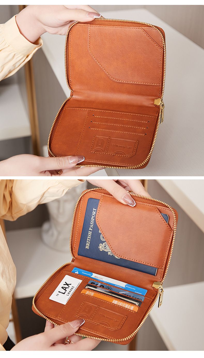 RFID Korumalı Pasaport Çantası, Fermuarlı