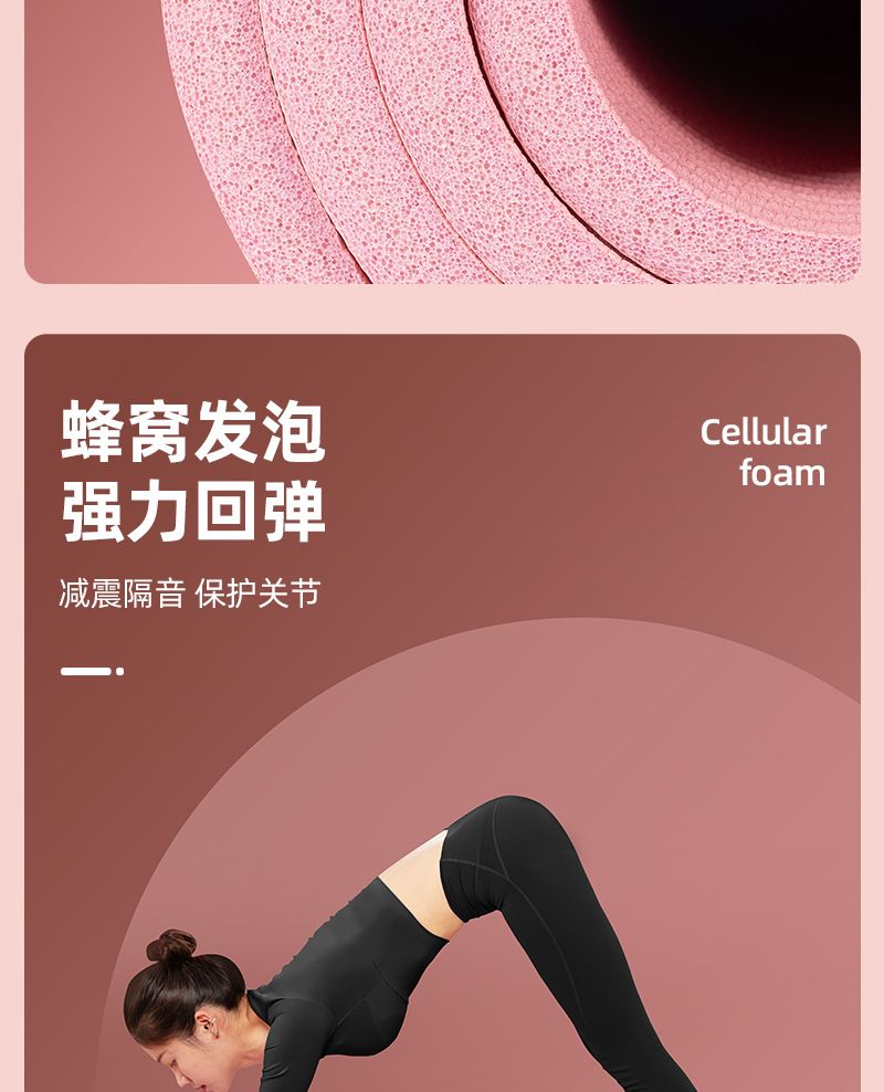 Yoga matı, kaymaz, şok absorpsiyonlu, sessiz, kalın