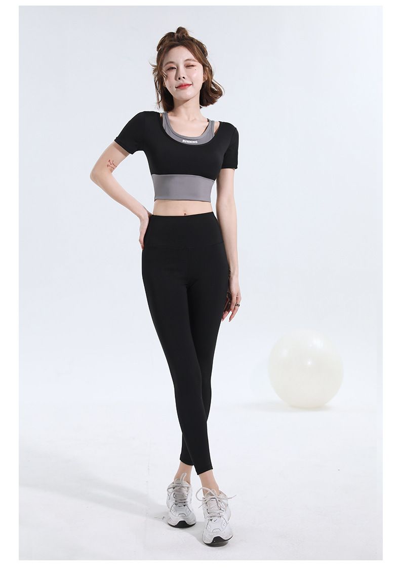 Universal size yoga pants women high waist pilates fitness set
