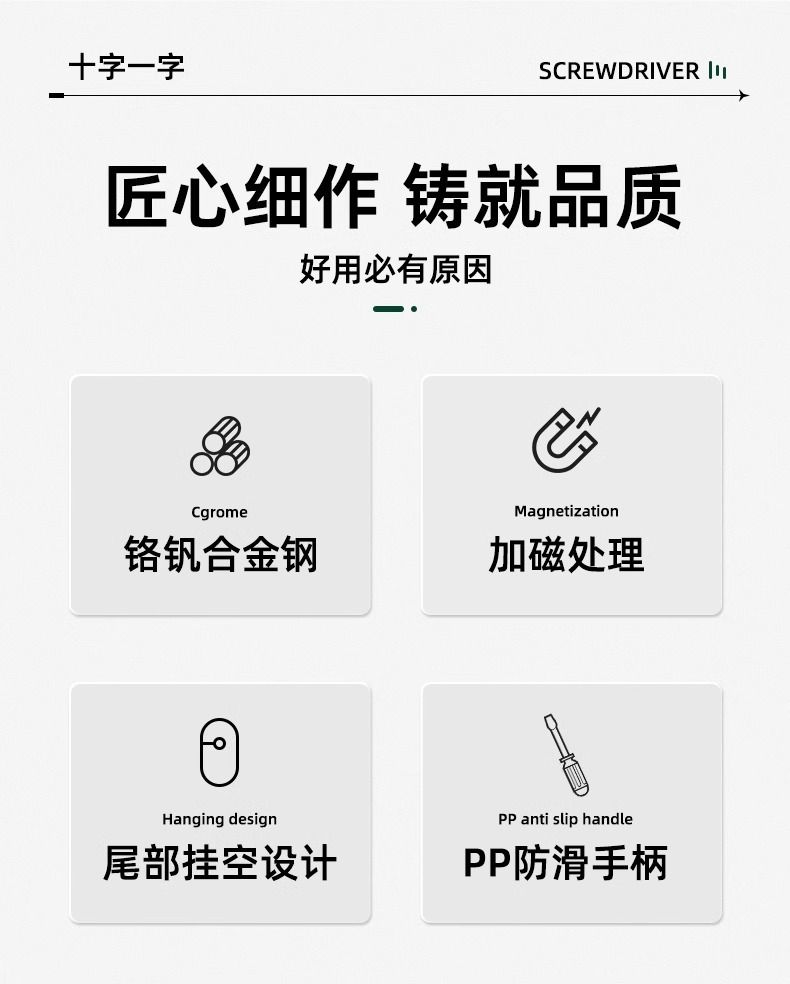 螺丝刀十字一字工业级带强磁性螺丝批工具套装超硬改锥小起子大全