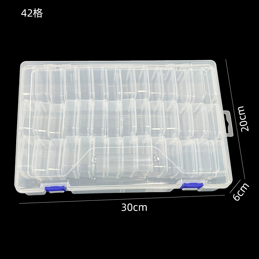 Clear plastic storage box set, square shape, desktop organizer