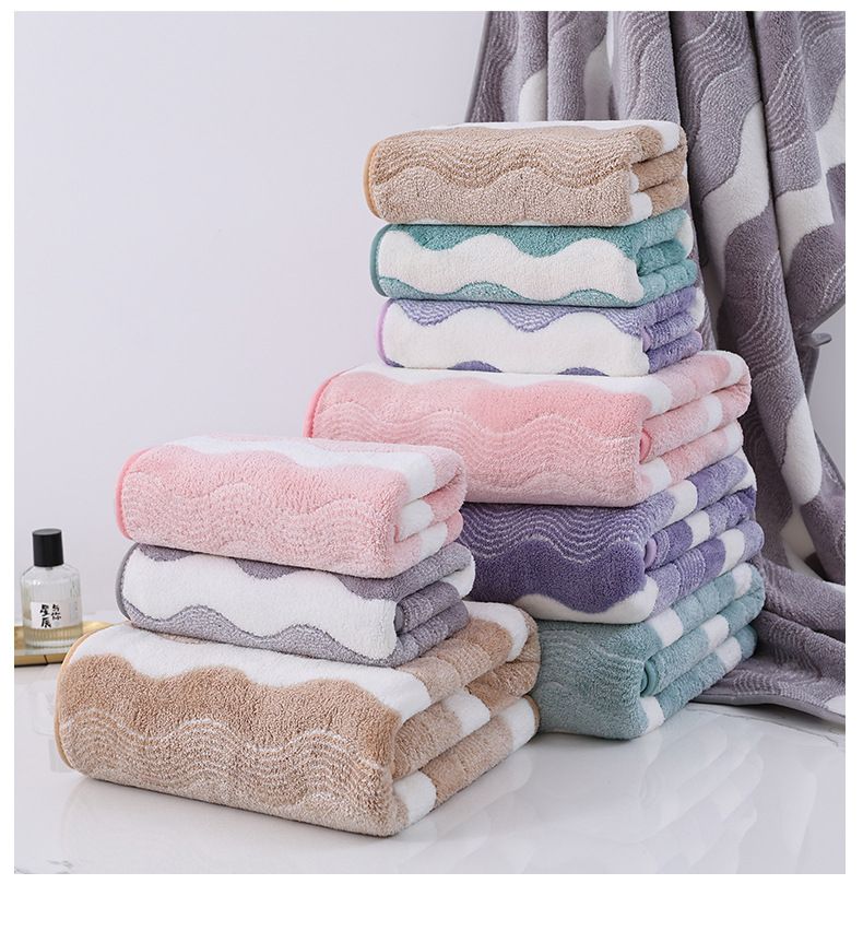 Coral fleece towel set, thick and quick-drying