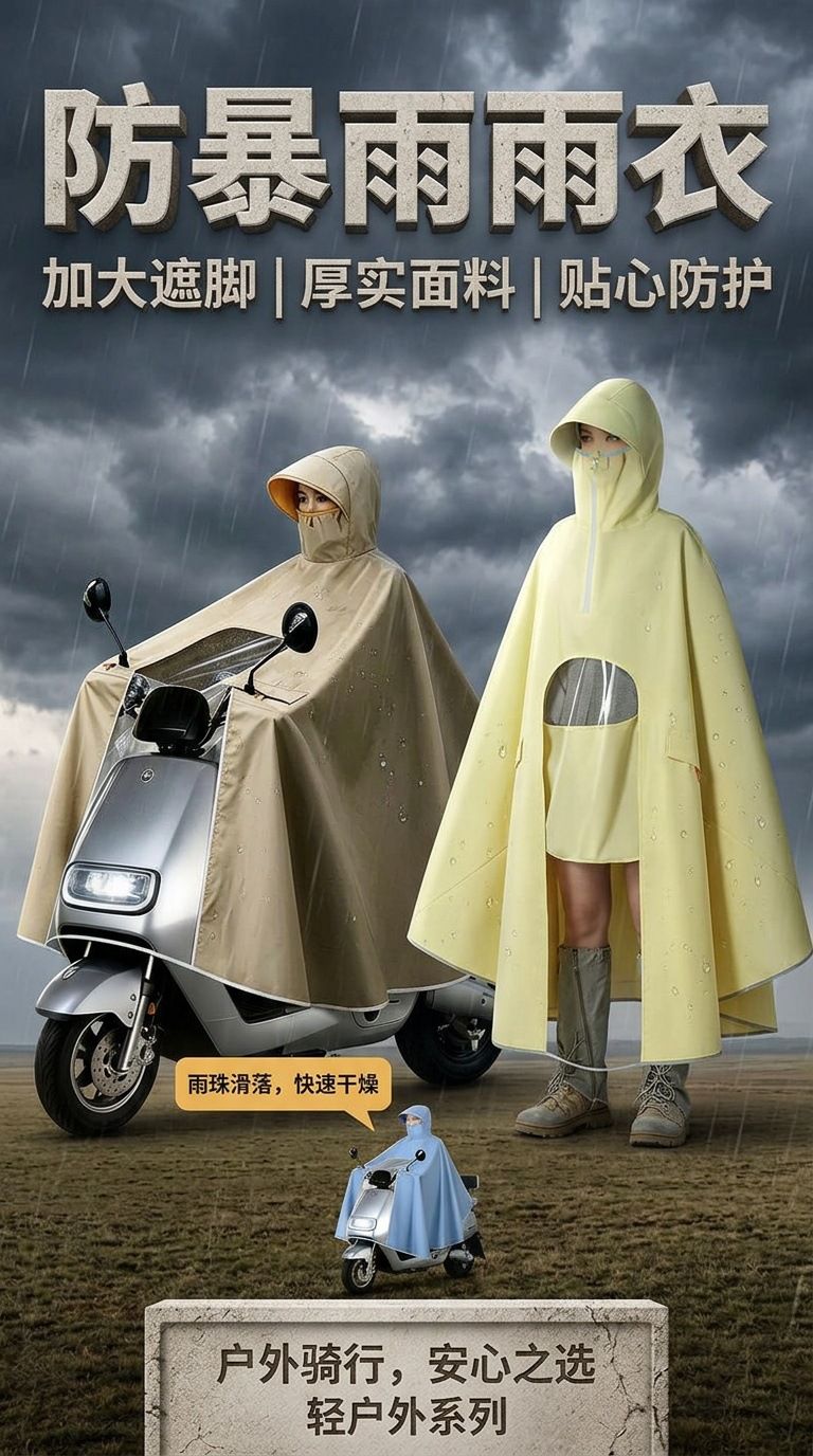 Damen Elektromobil-Regenmantel, vollständiger Regenschutz