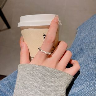 Pearl Zircon Butterfly Ring for Women, Couple Ring