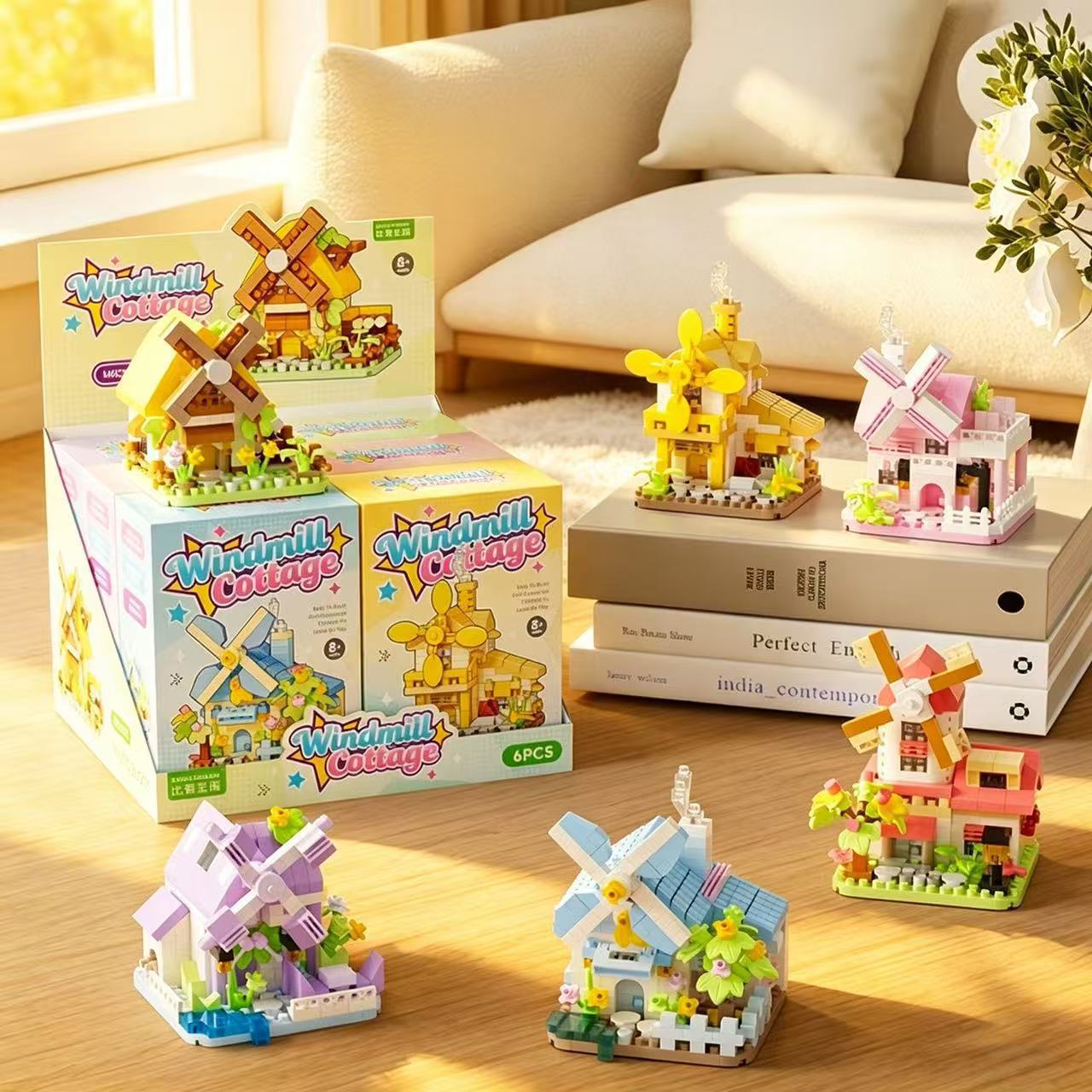 Windmill house building blocks assembly DIY