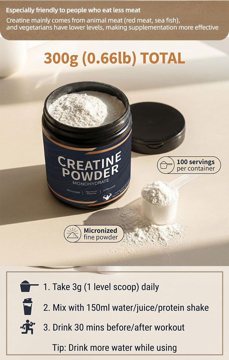 Creatine monohydrate powder TK model customizable