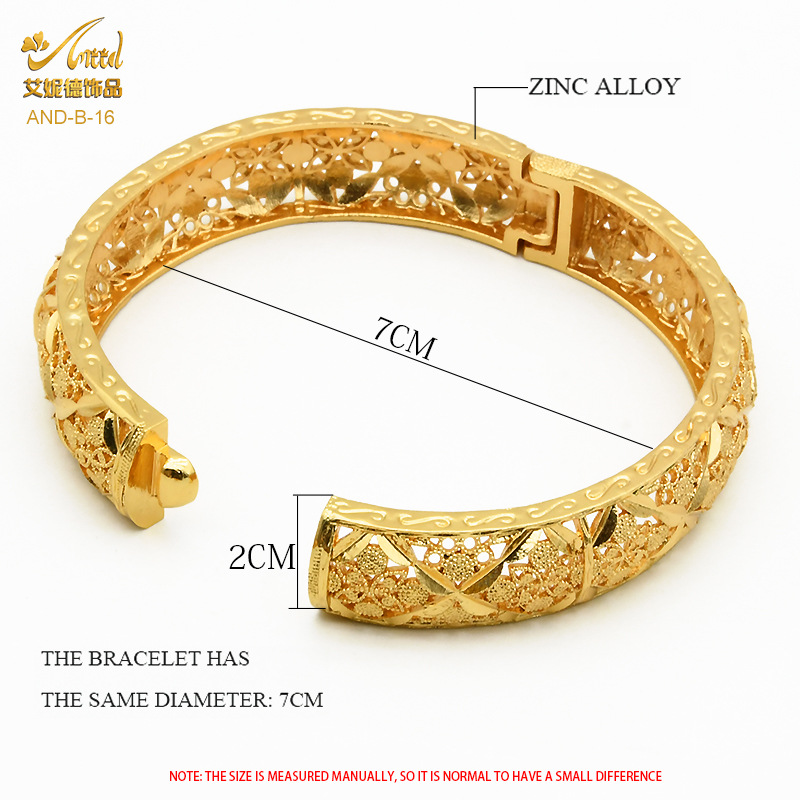 Vergoldetes Armband, Dubai Brautstil, leichter Luxus