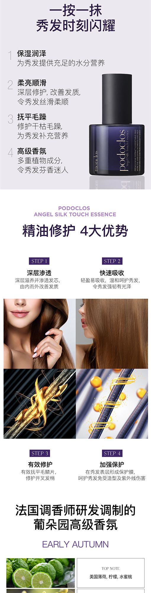 Podoclos Hair Care Oil Silky Glossy