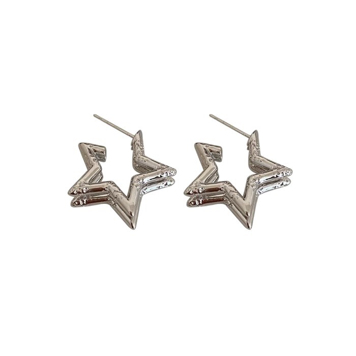 Minimalist metal pentagram küpeler kadın yeni tasarım çivi tipi