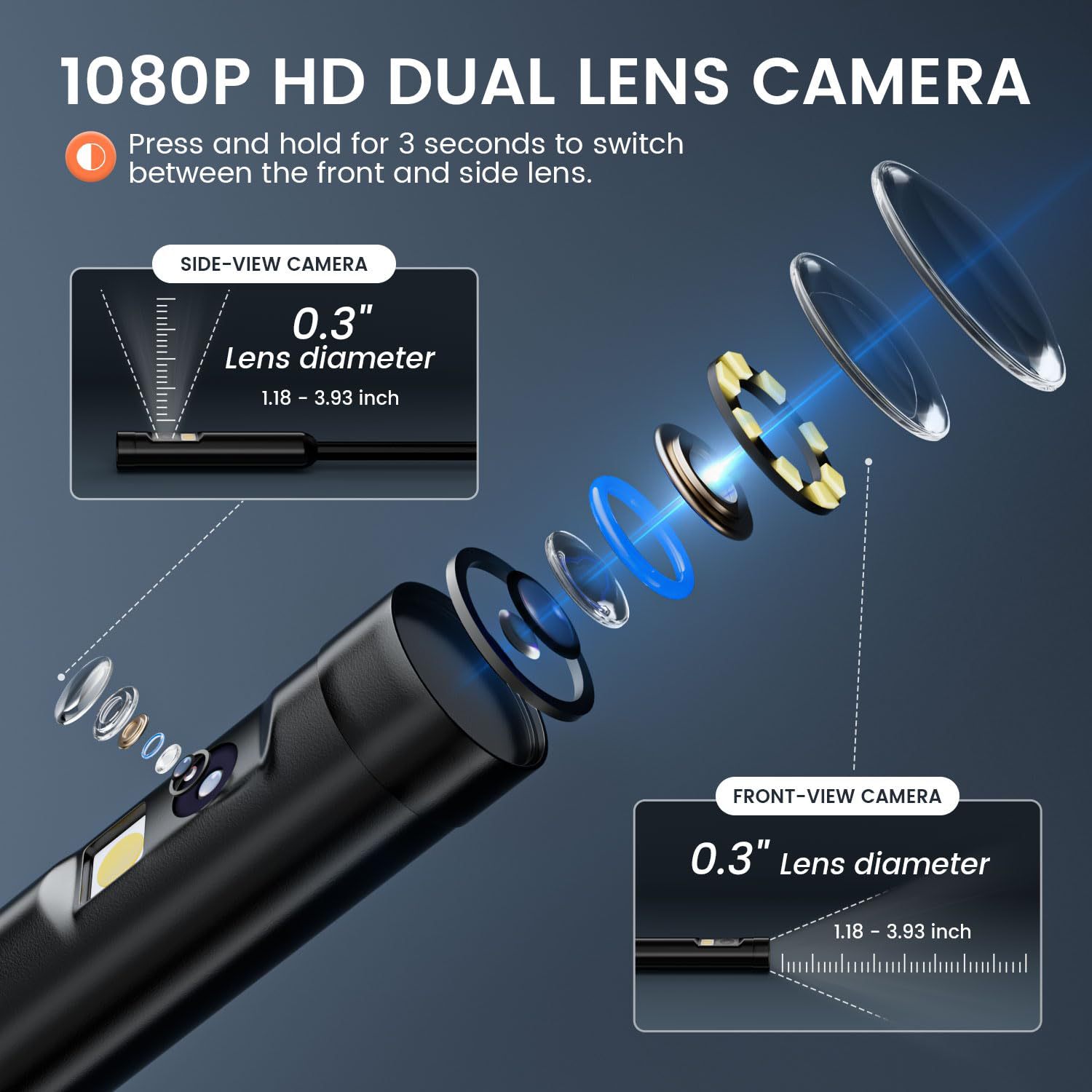 4.3 Inch Endoscope High Resolution Industrial Camera