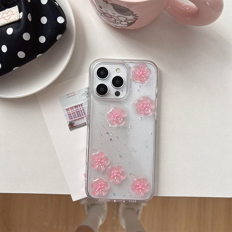 Apple iPhone 17 Pro pembe kiraz çiçeği şeffaf kılıf