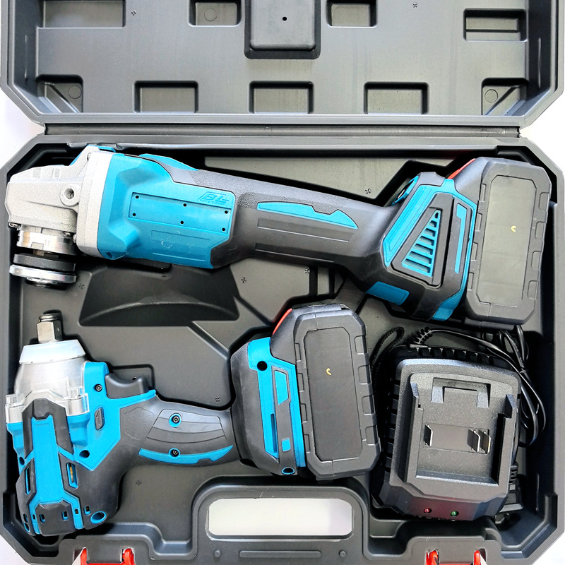 Rechargeable lithium-ion power tool set, hammer and grinder