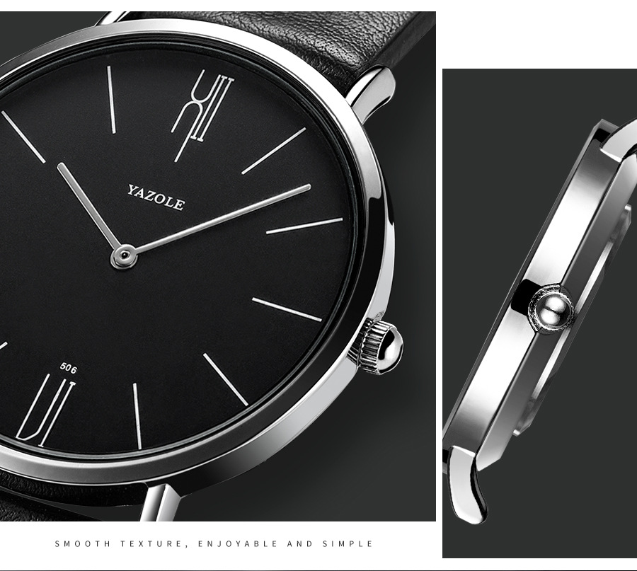 YAZOLE506外贸简约男士手表学生情侣潮流运动石英手表watches