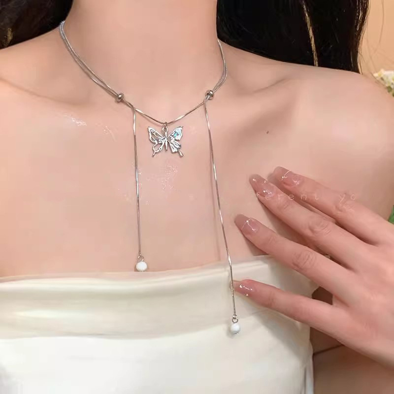 Strass-Quasten-Halskette, edles Design Schlüsselbein-Kette