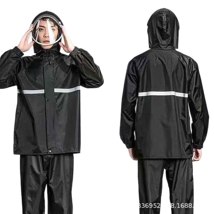 Motorcycle Raincoat and Rain Pants Set Unisex Split-Style Riding Suit Heavy Rain Waterproof Full-Body Protection for Delivery Riders