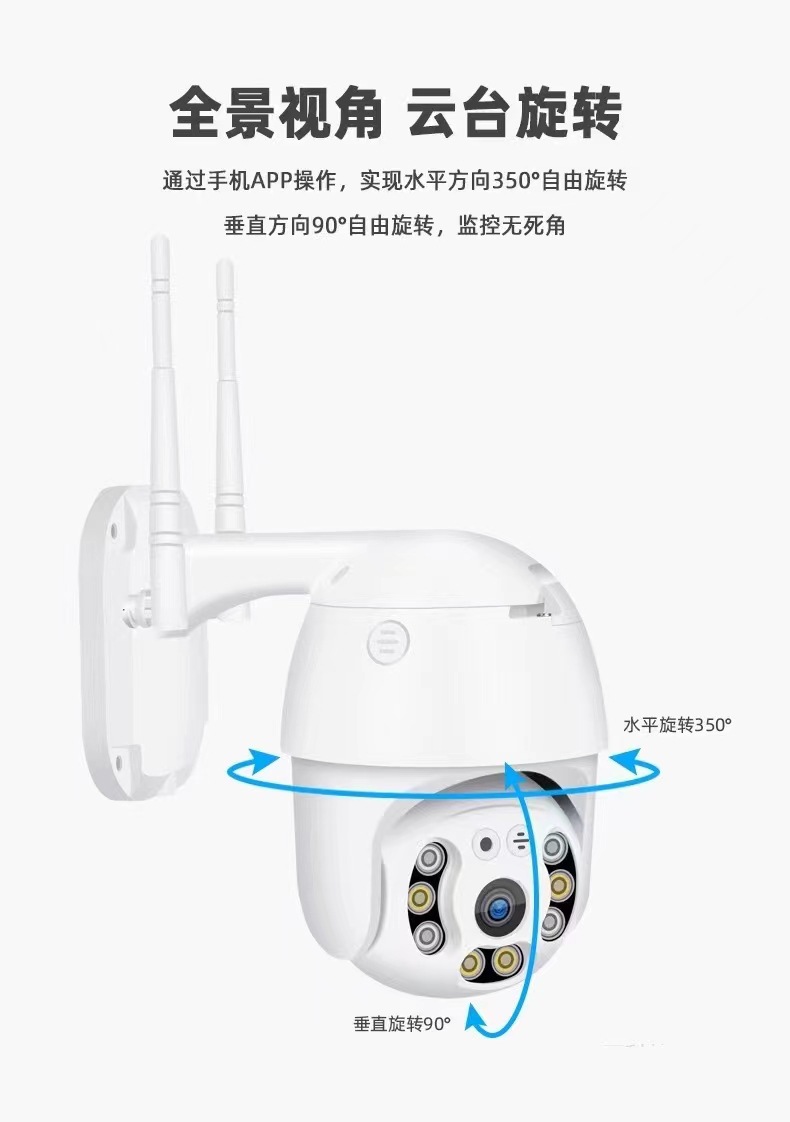 1080P WiFi-Kamera, 360° Panorama, wasserdicht
