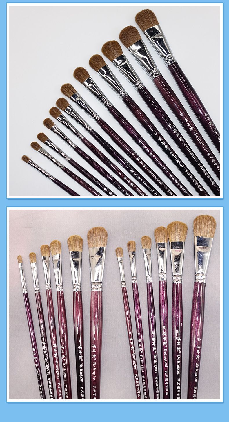 Paint brush set for acrylic and oil painting