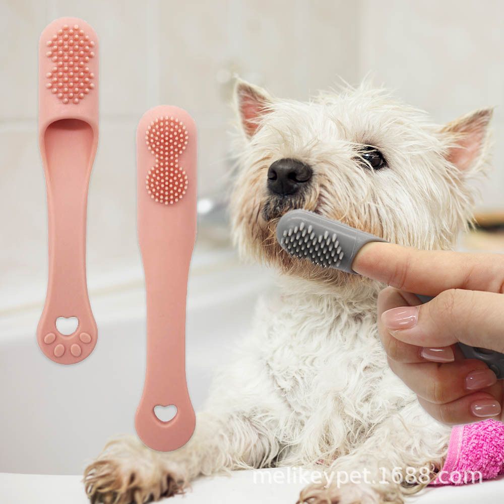 Silicone pet toothbrush set, finger type