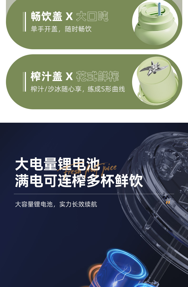 Nanjiren Entsafter, 1300 ml, 32 Messer, Eiscrusher