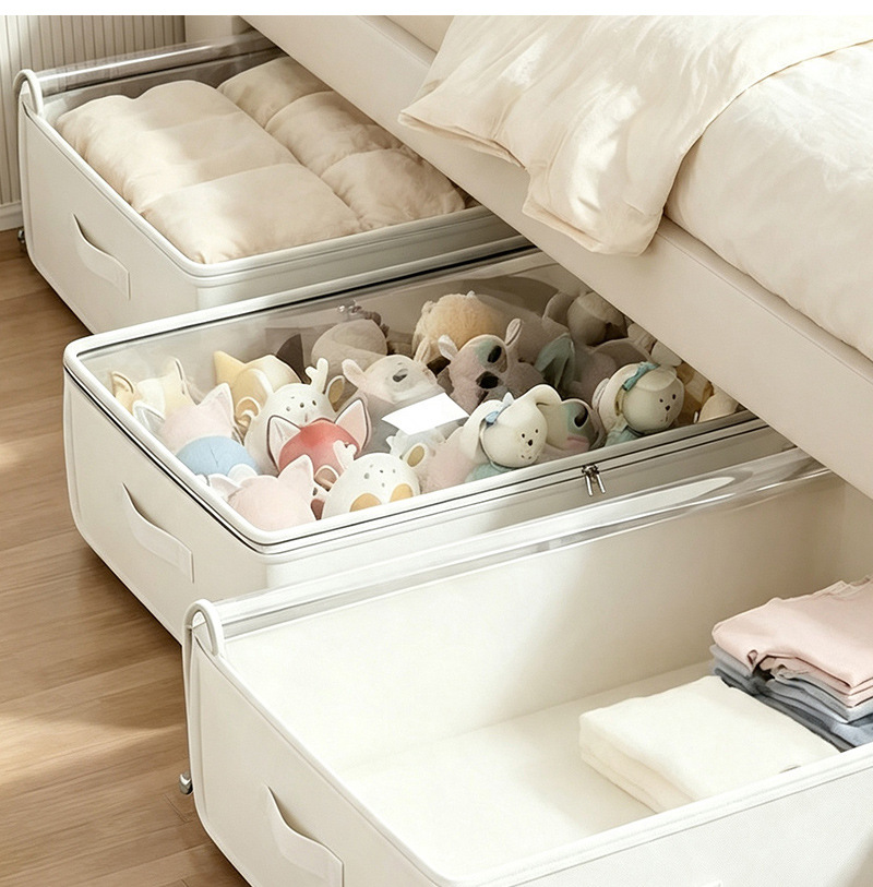 White Under-Bed Storage Box Foldable