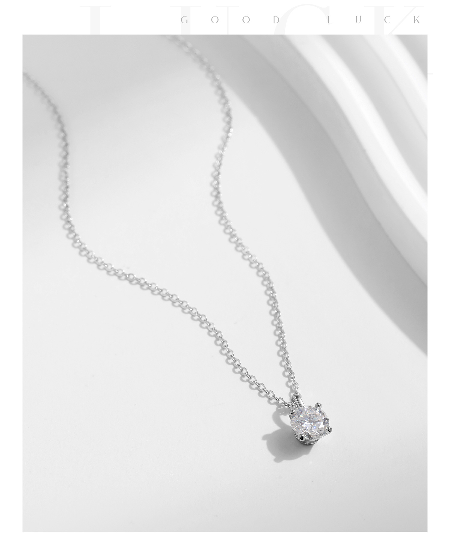 MODIAN 1 Carat Moissanite Silver Necklace