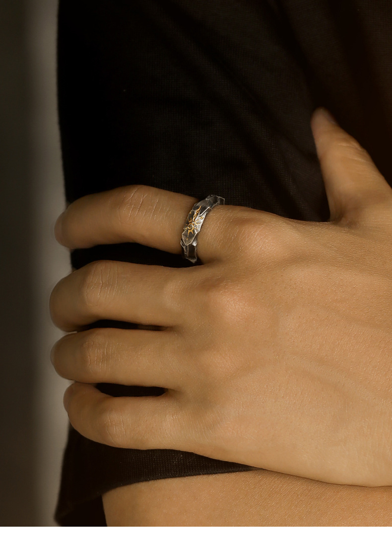 Self-discipline sterling silver men's ring