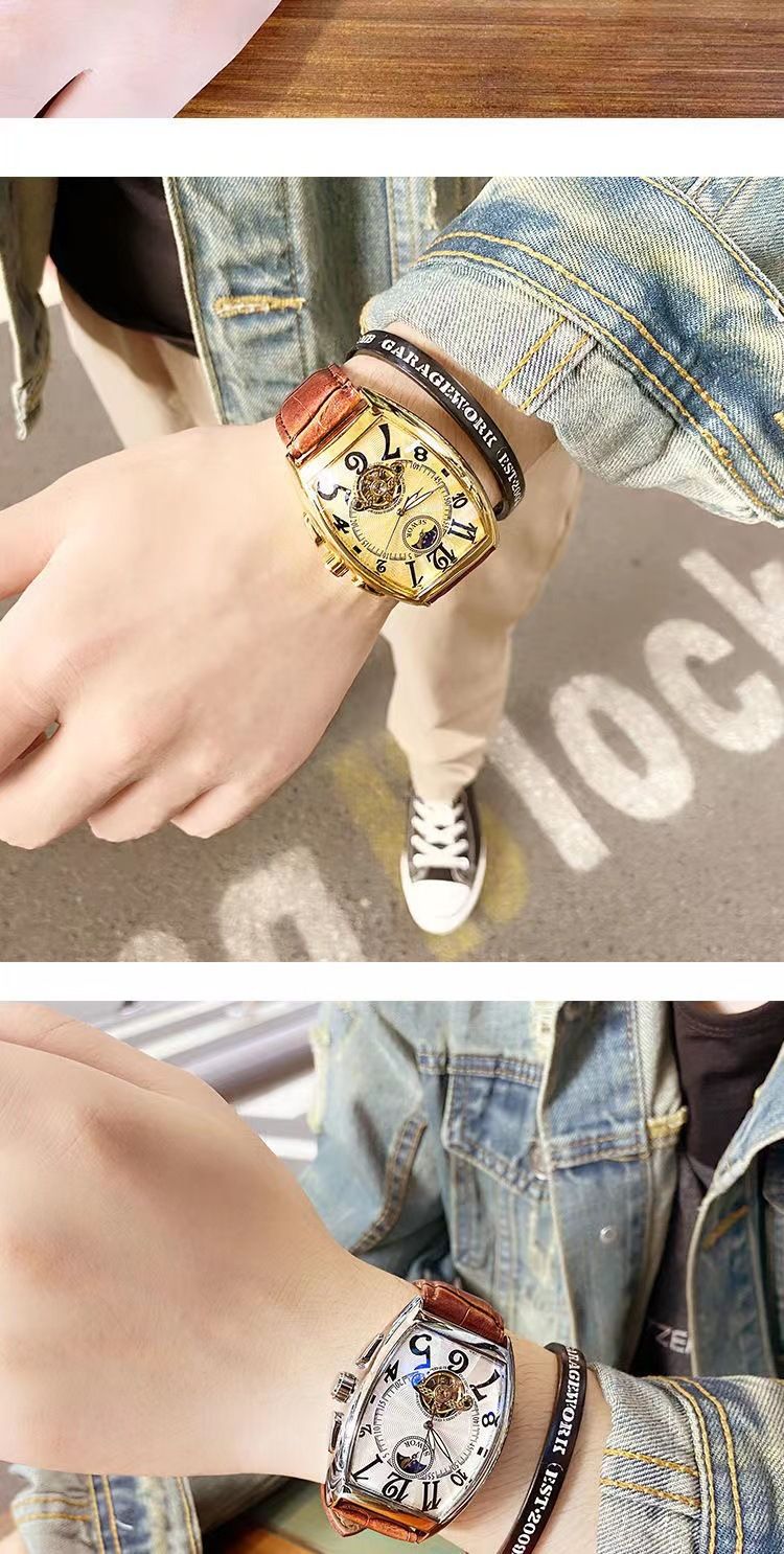 Men's Mechanical Watch Waterproof Barrel Type