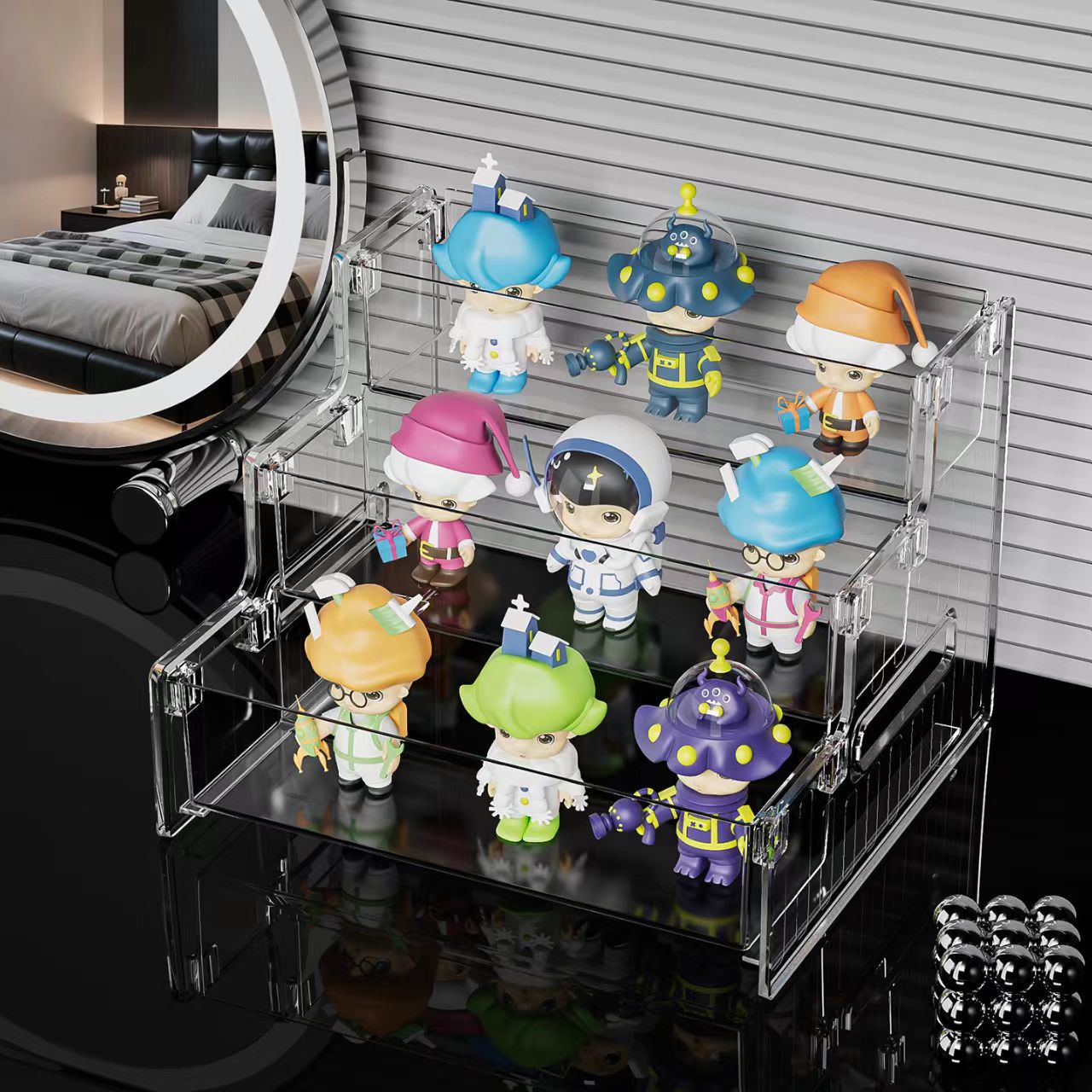 Transparent multi-layer PET cosmetics storage box