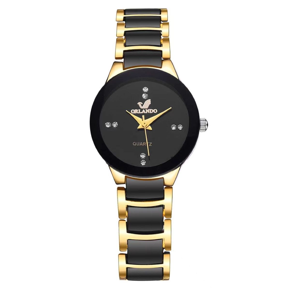 Women's tungsten steel watch with diamond steel strap, quartz