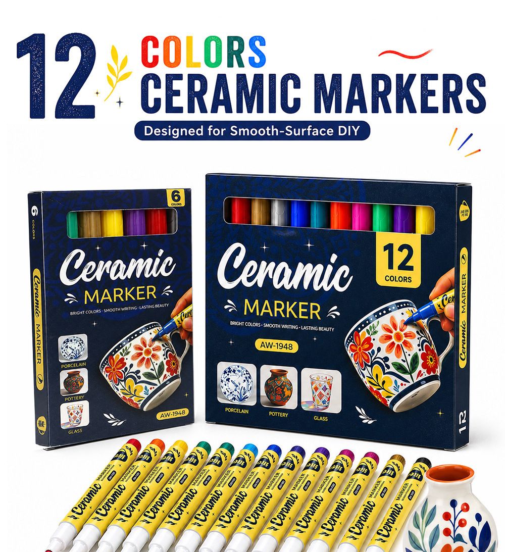 Ceramic paint marker set, waterproof, DIY