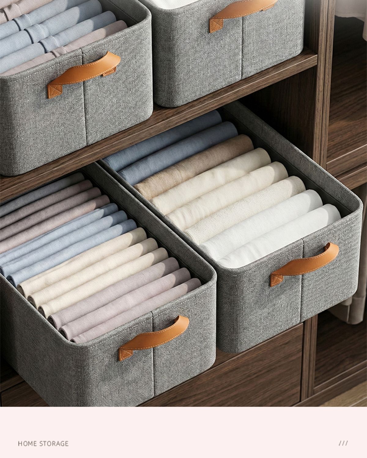 Fabric steel frame foldable storage box with lid, dust and moisture resistant