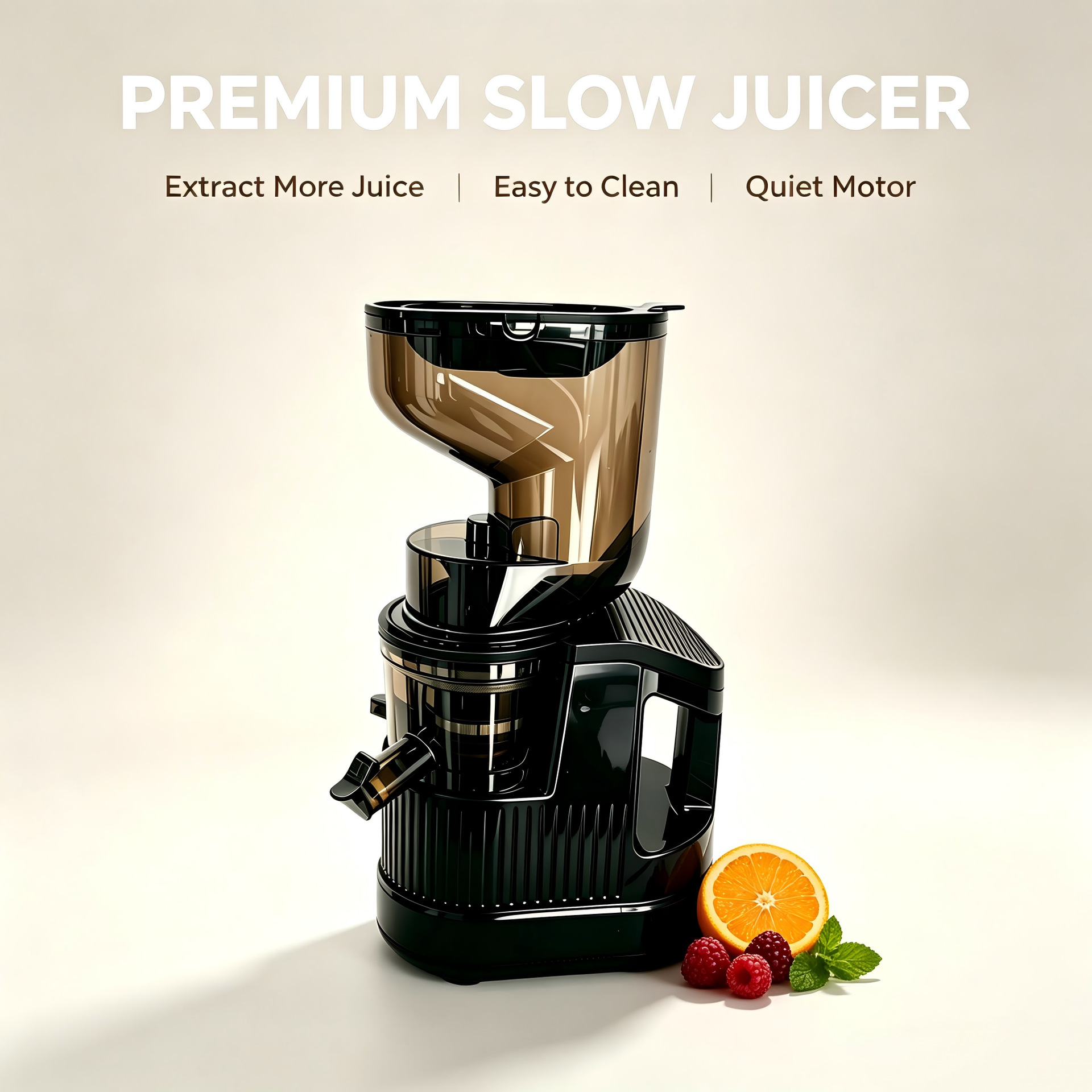 Slow Juicer mit großem Durchmesser, Obst- und Gemüsesaft